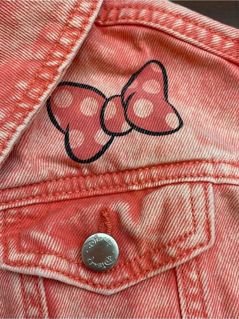 Disney Junior Sz 4T Minnie Mouse Pink Acid Wash Denim Jean Jacket